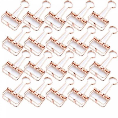 Small Rose Gold Skeleton Metal Bulldog Clips Office Use Document Paper Binder Clips