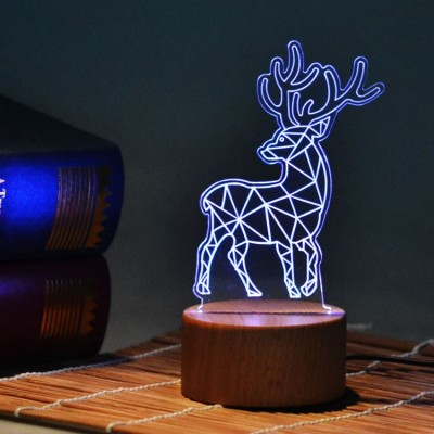 Decoration beautiful deer High Quality elegant eye-catching light lamp 3d wall sticker night light